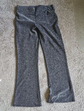 LG Women's Metallic Flare Pants - Black with Silver Sparkle